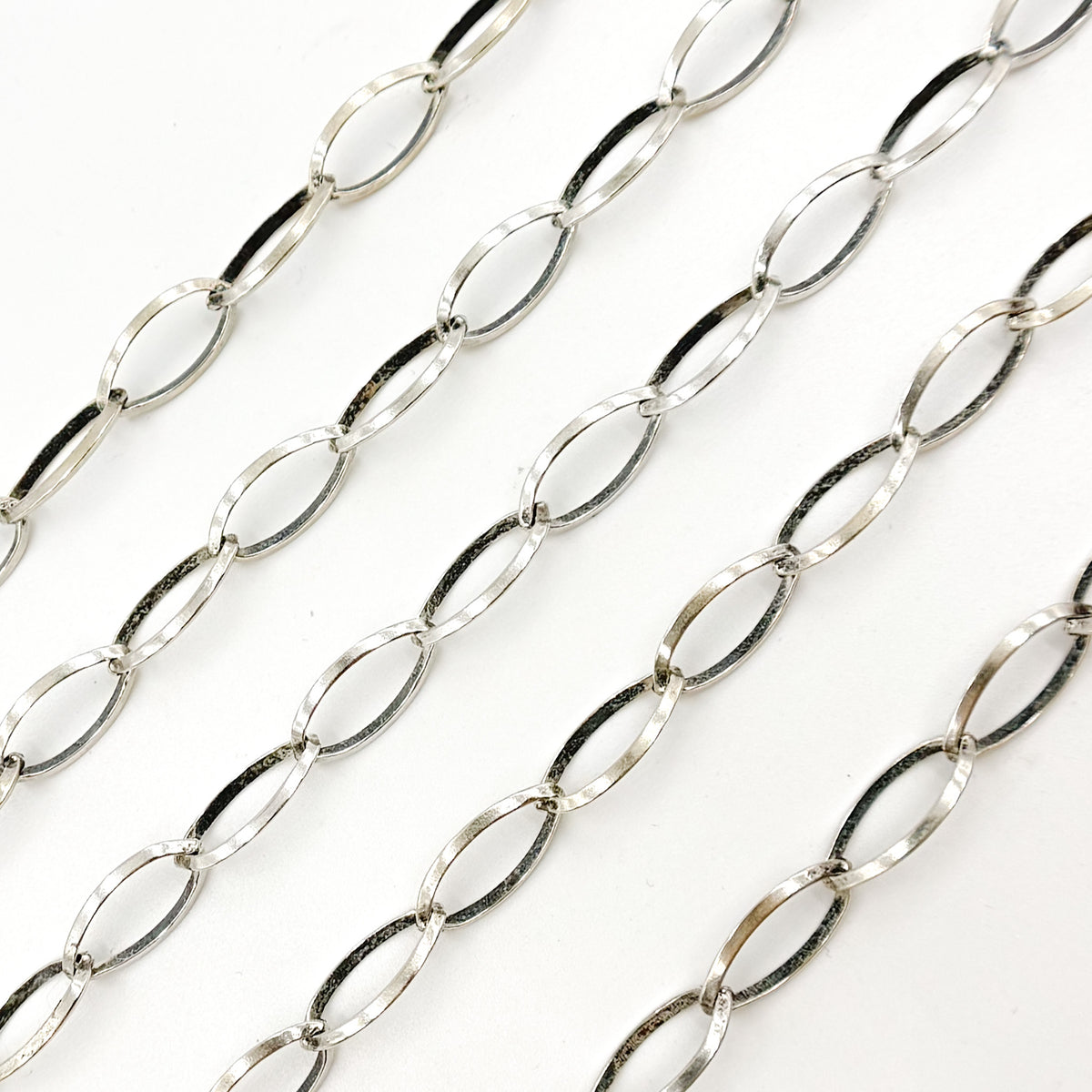 Oxidized Sterling Silver Marquis Shape Link Chain