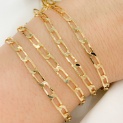 Gold Plated 925 Sterling Silver Ultra Flat Paperclip Chain.