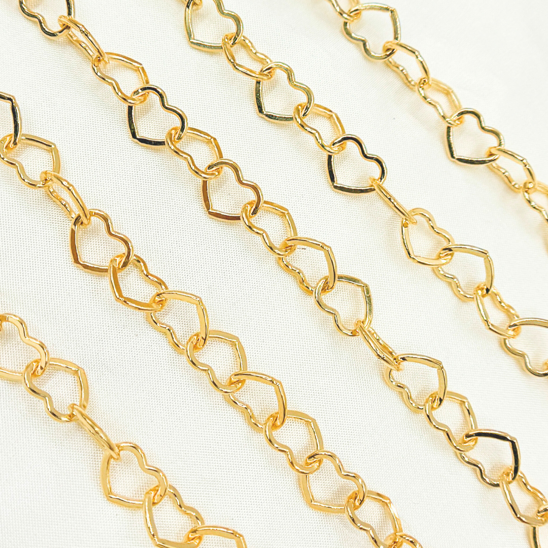 1408FGF. Gold Filled Flat Heart Link Chain