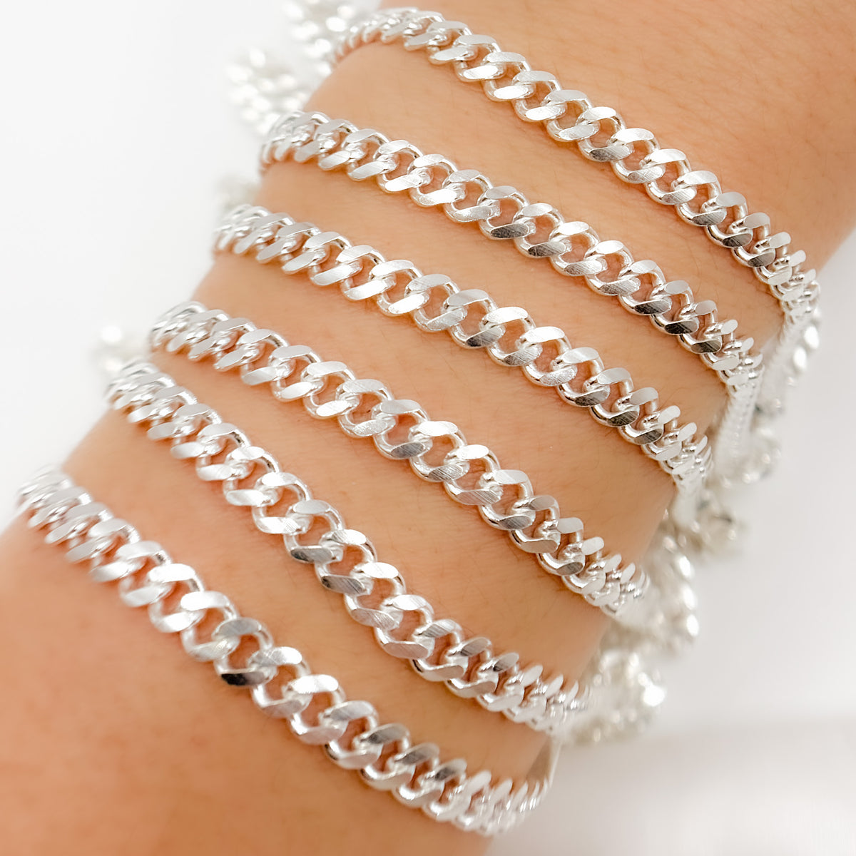 Sterling Silver Flat Curb Chain