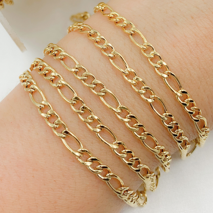Gold Plated 925 Sterling Silver Gold Plated Figaro Chain. Y61GP