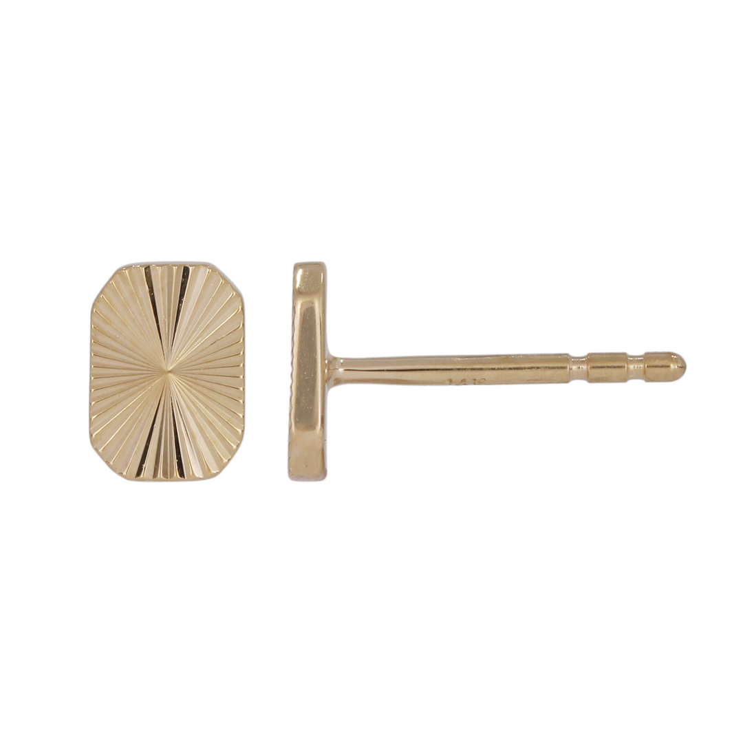 EFZ53578. 14K Solid Gold Rectangle Stud Earrings