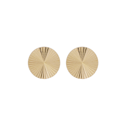 EFZ53579. 14K Solid Gold Circle Stud Earrings