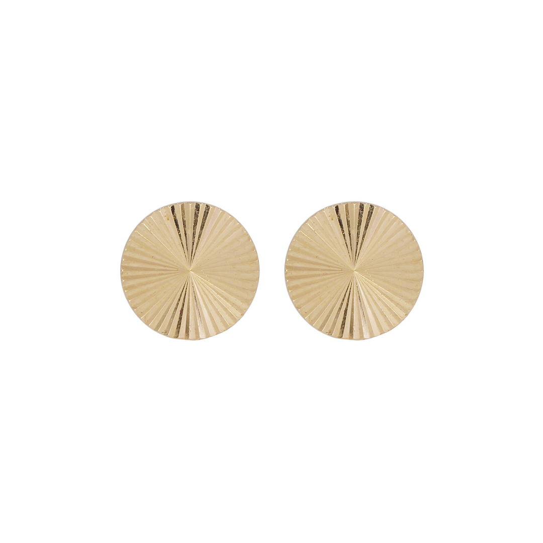 EFZ53579. 14K Solid Gold Circle Stud Earrings