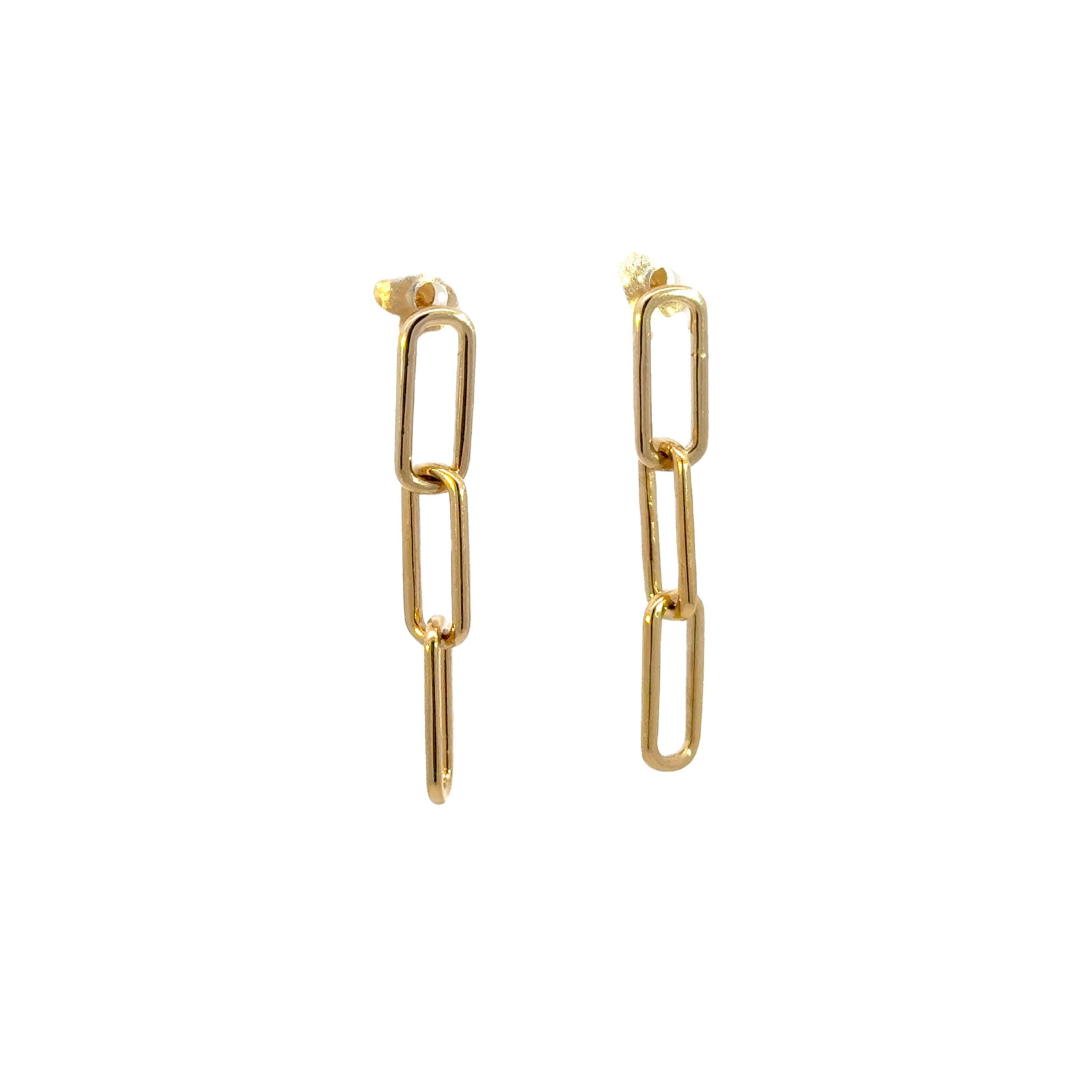 14k Solid Gold Paperclip Earrings. EFZ52394