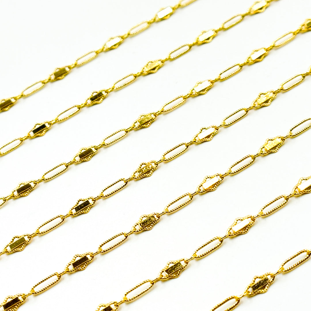 14k Gold Filled Fancy Twisted Oval Link Chain