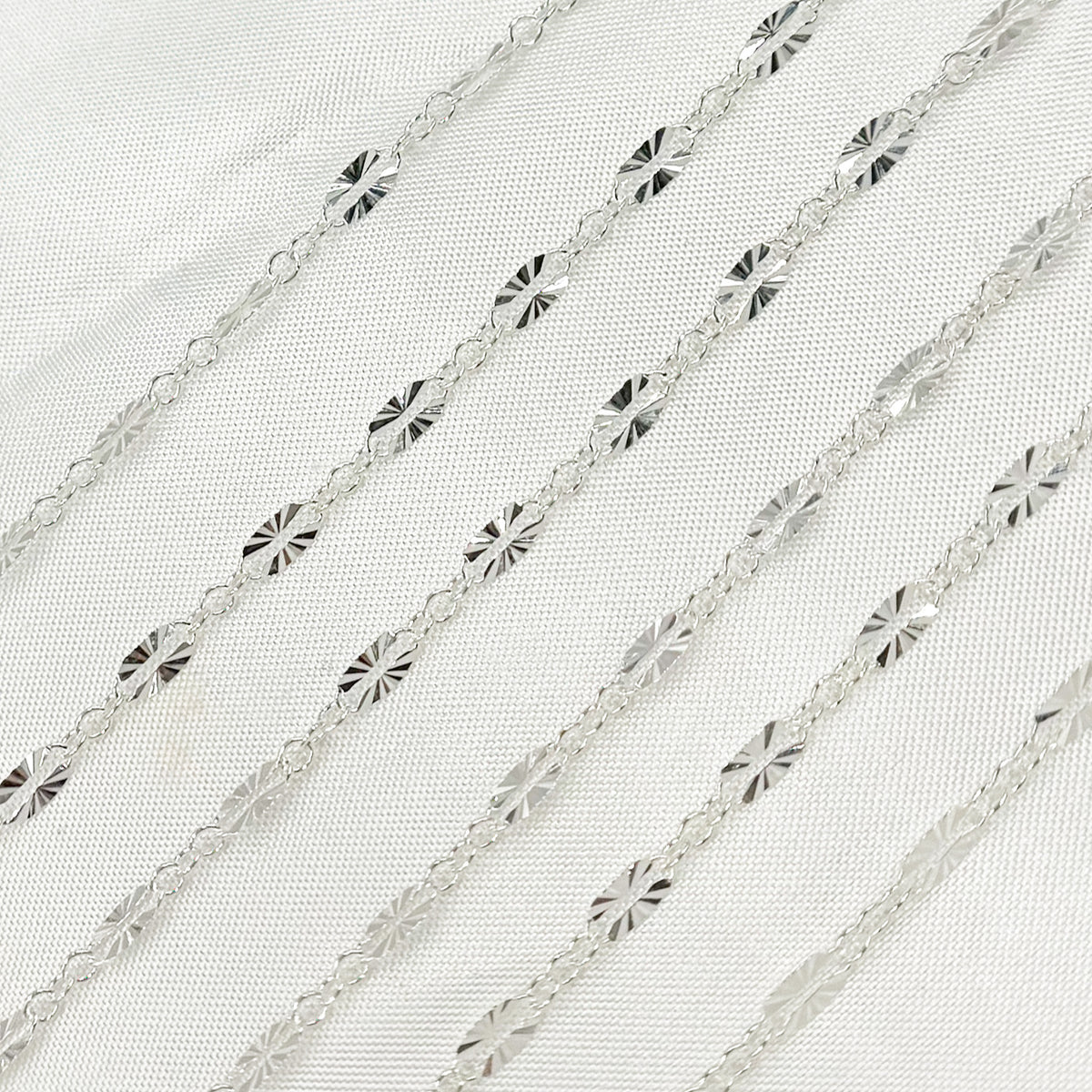 Sterling Silver Diamond Cut Marina Link Chain