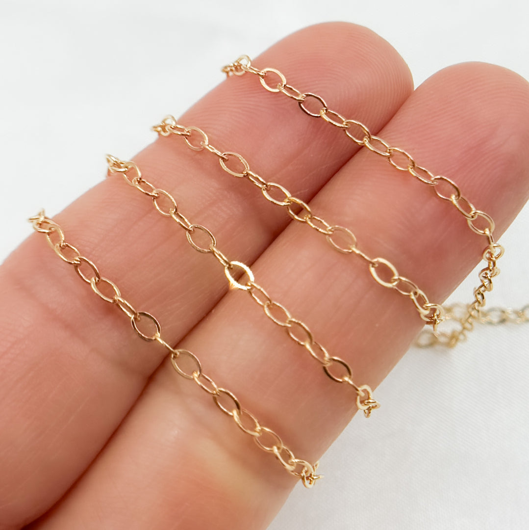 Gold-Filled Flat Oval Link Chain. 1512FGF