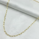 Load image into Gallery viewer, 14K Solid Yellow Gold Diamond Cut Paperclip Necklace. 050FLCL2T5Necklace
