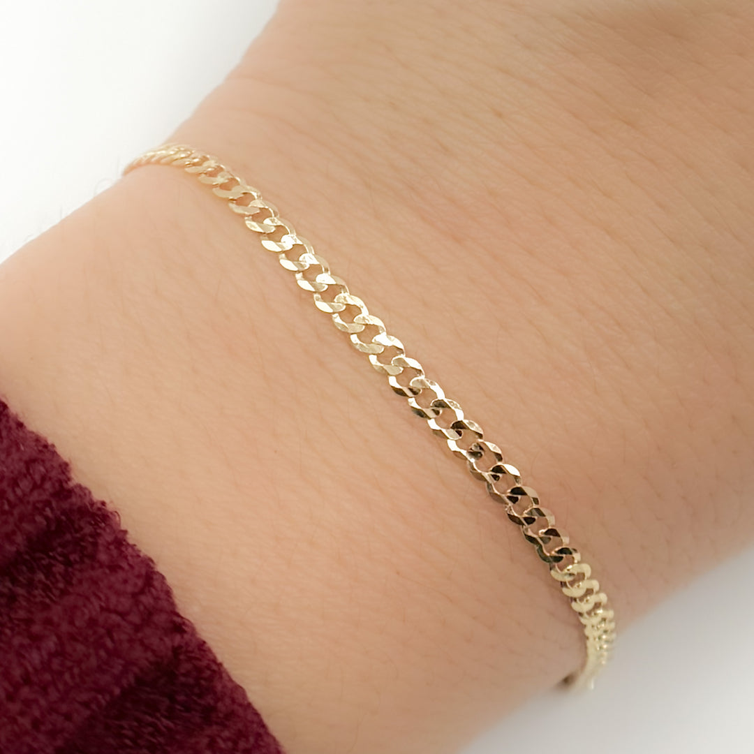 060R13FG1T2A9L001Bracelet. 14K Solid Gold Cuban Curb Bracelet