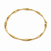 Bangle3. 14K Gold Twisted Hollow Bangle Bracelet