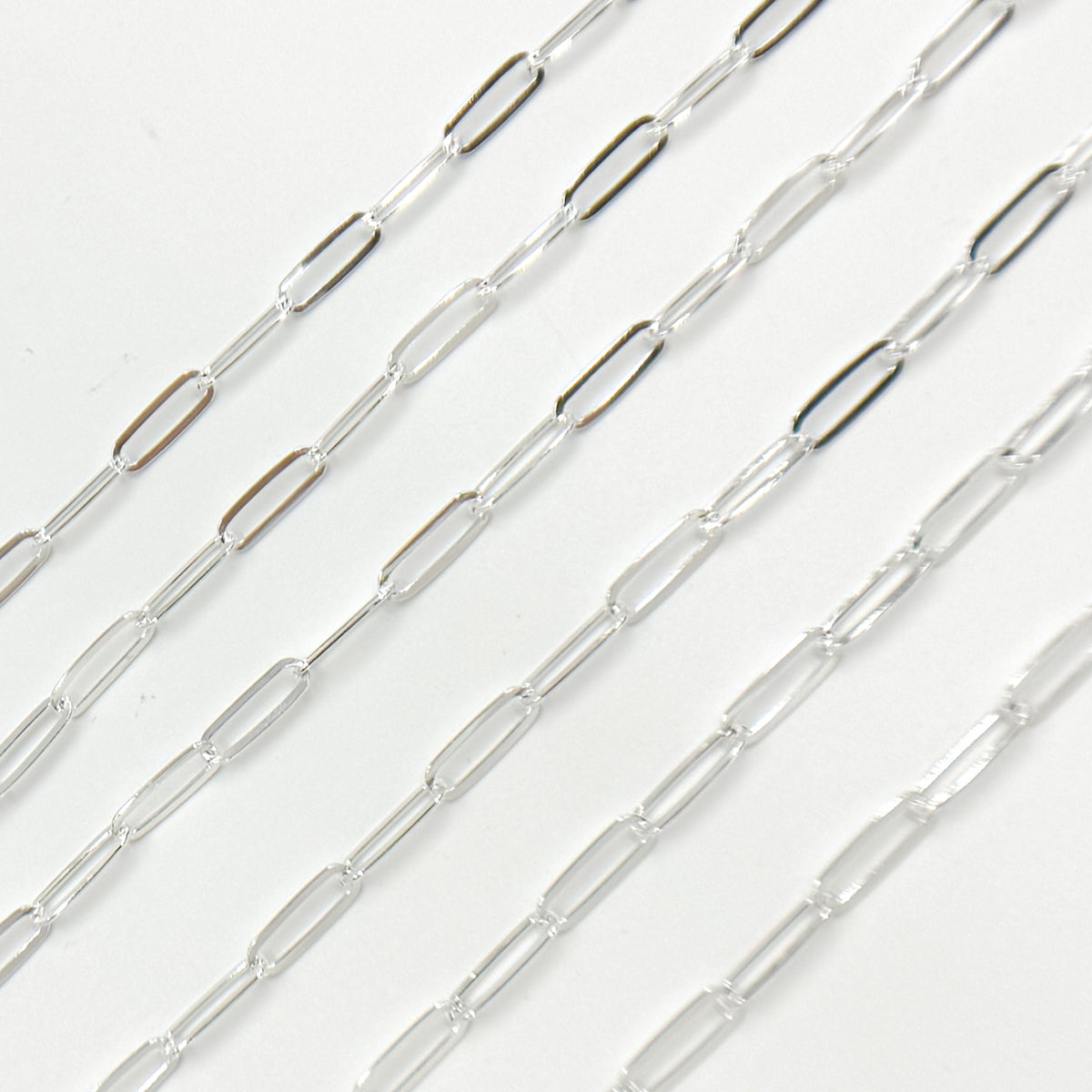 Sterling Silver Flat Paperclip Link Chain