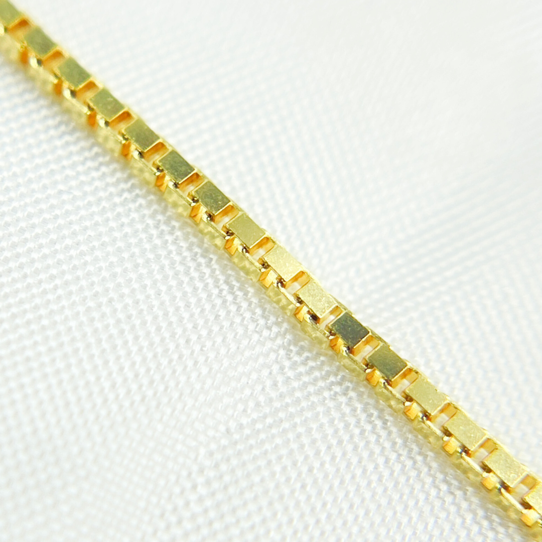 073VED. 14K Solid Gold Box Link Chain