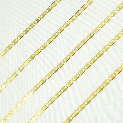14k Solid Gold Mirror Marina Link Chain