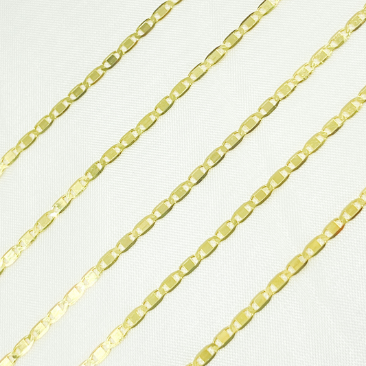 14k Solid Gold Mirror Marina Link Chain