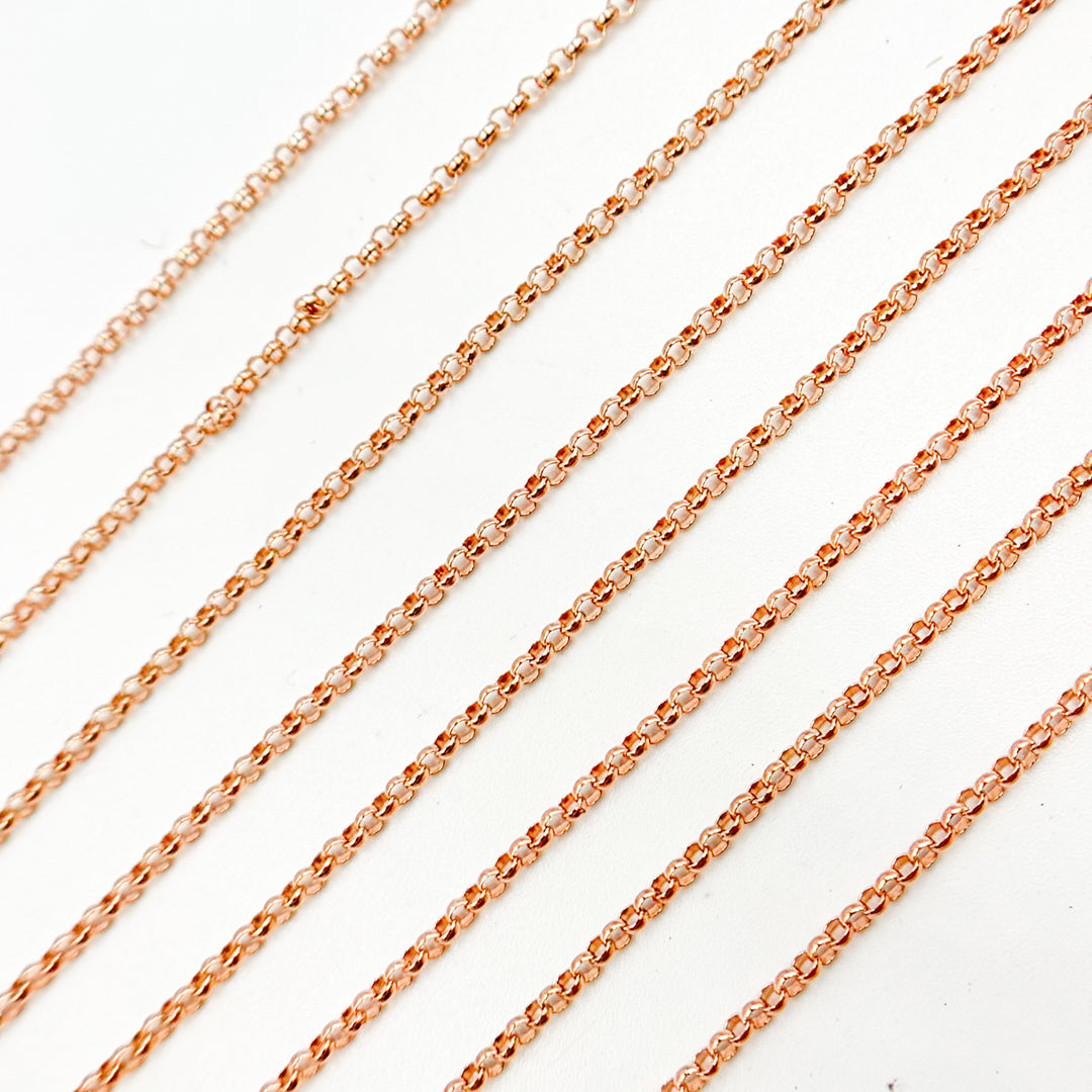 441RGF. Rose Gold Filled Silver Rolo Chain