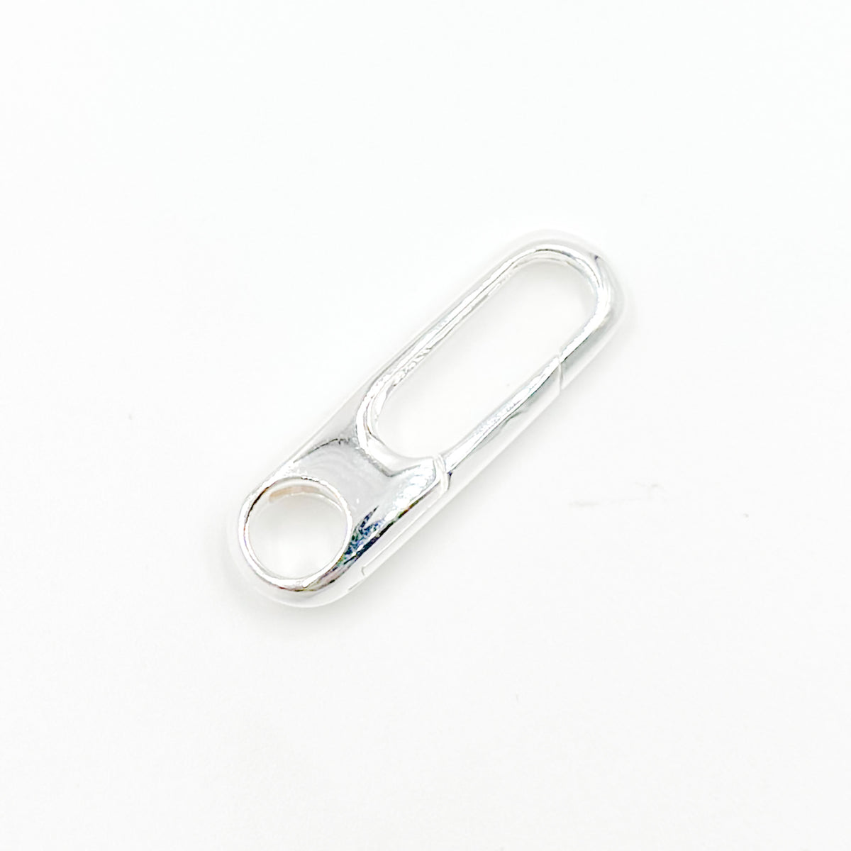 White Sterling Silver Oval Clasp
