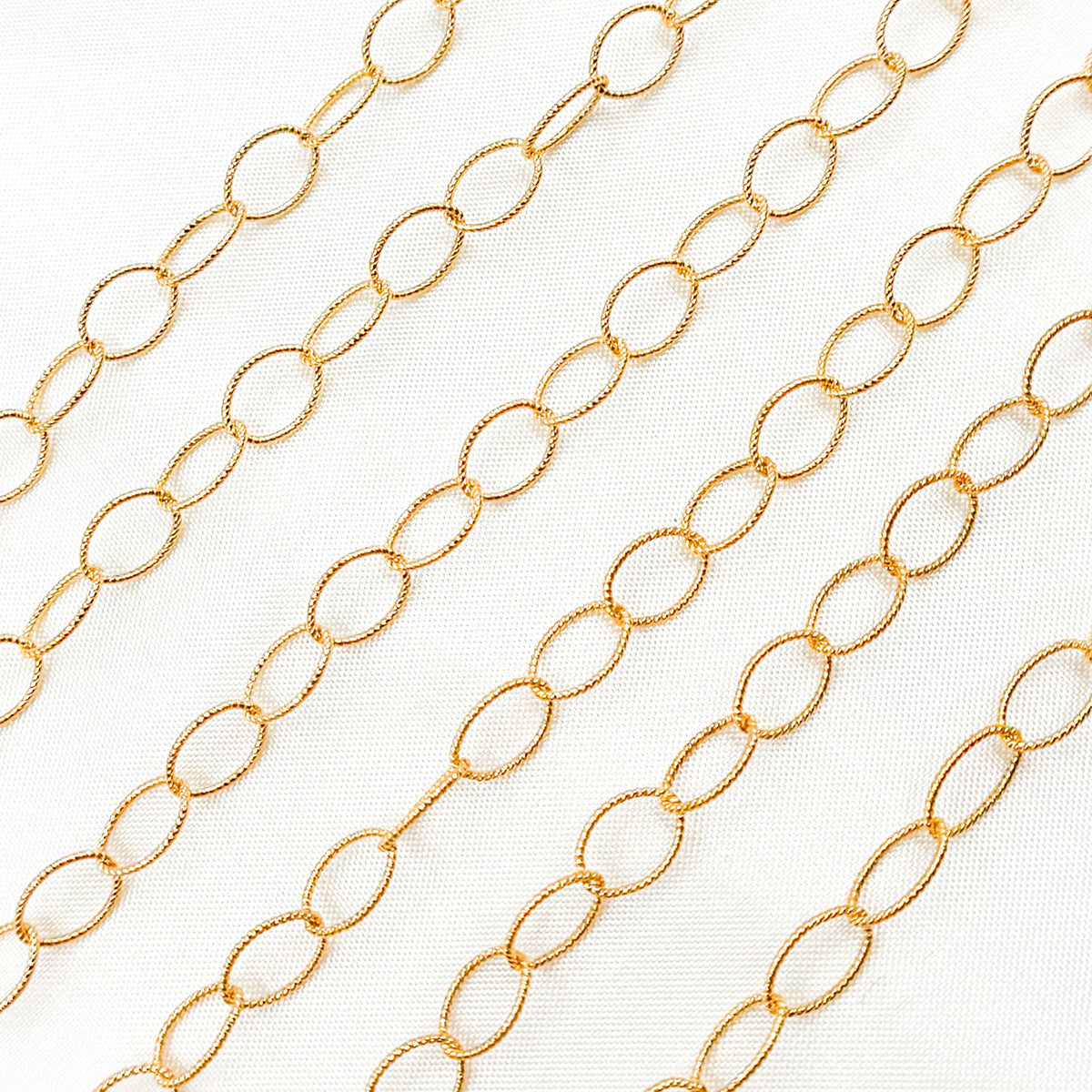 14K Gold Filled Twisted Oval Link Chain