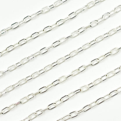 Buy Now Sterling Silver Elongated Twisted and Plain Cable Link Chain