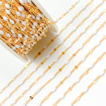 Load image into Gallery viewer, Gold Filled White Color Enamel Marina Link Chain
