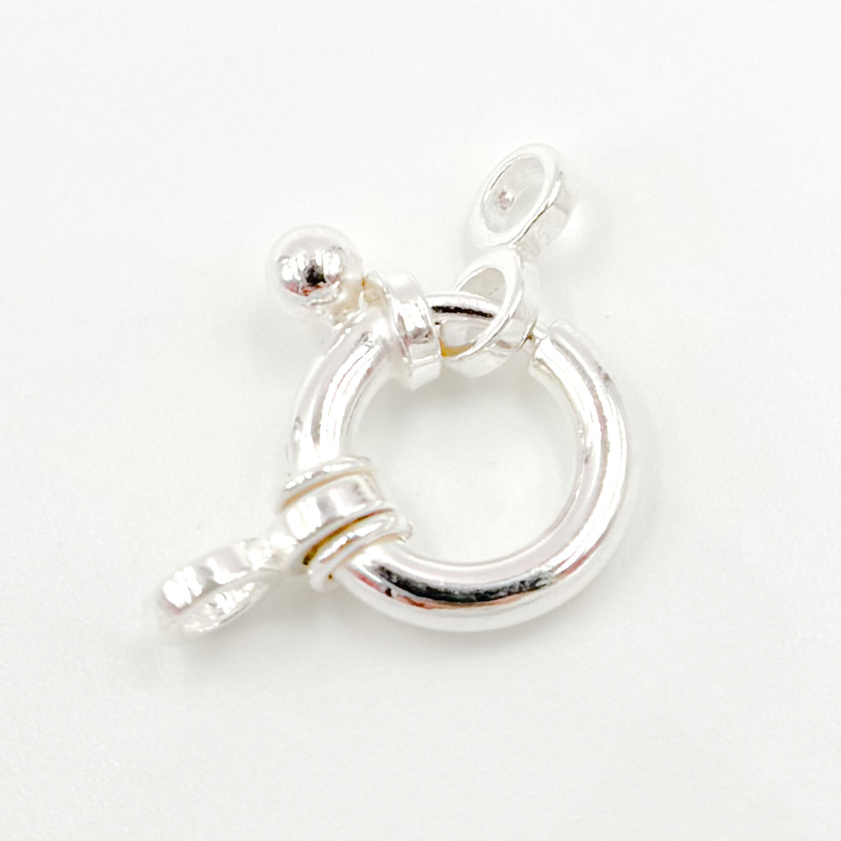 10MM White Sterling Silver Spring Ring