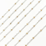 Load image into Gallery viewer, Sterling Silver Rope Chain with 14k Gold Filled Beads
