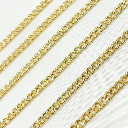 V60GP. Gold Plated 925 Sterling Silver Gold Plated Curb Chain