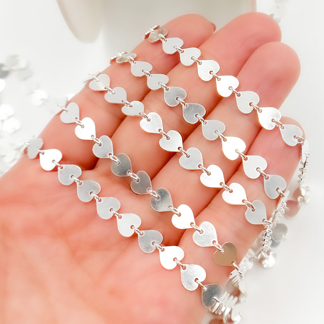 V131SS. Sterling Silver Heart Link Chain