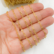 Gold Plated 925 Sterling Silver Textured Oval Link Chain. 