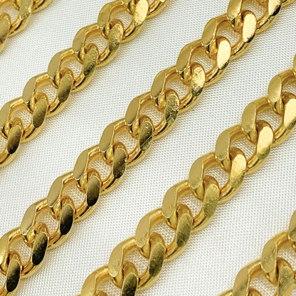 X32GP. Gold Plated 925 Sterling Silver Matte Curb Chain