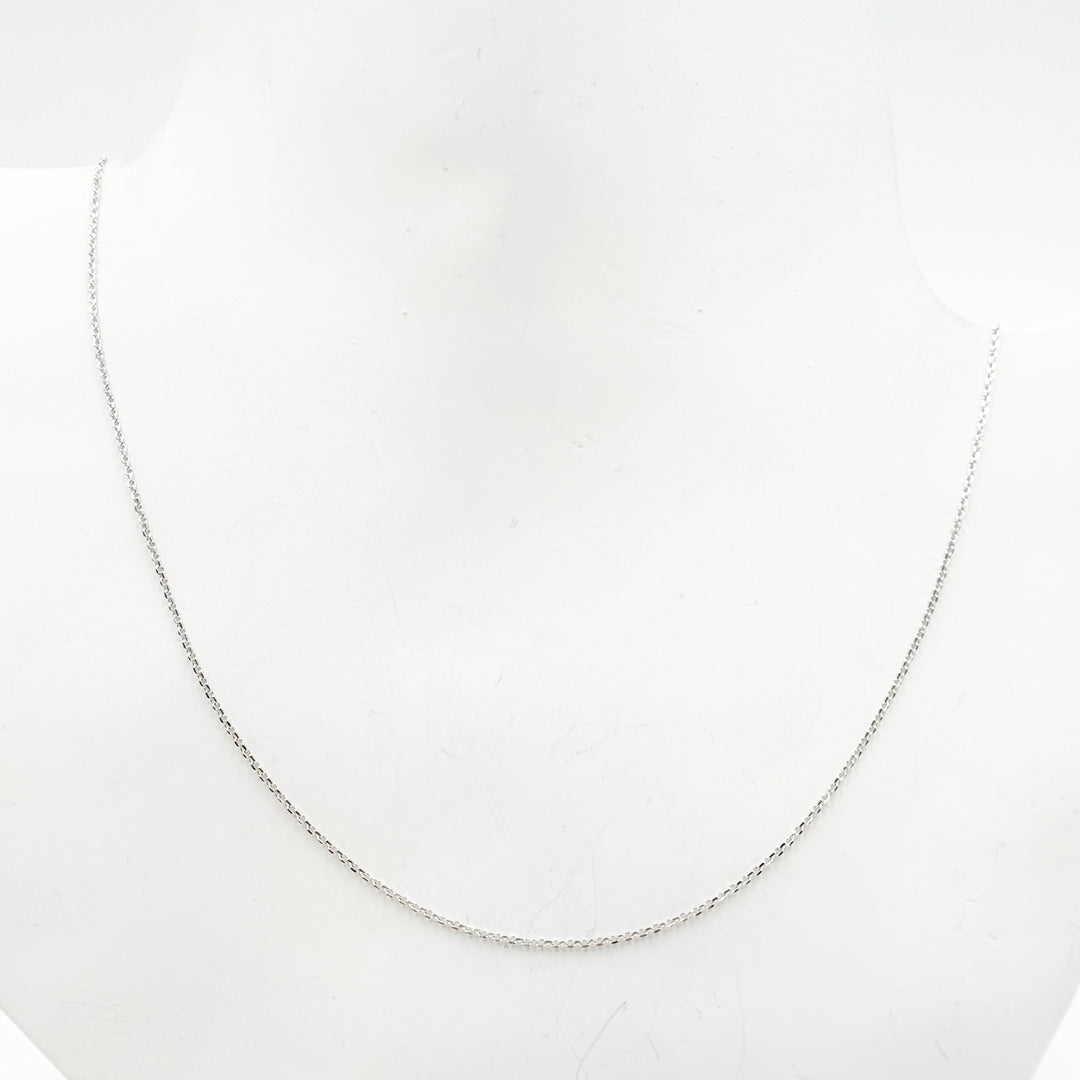 025R01T5J080WG18K. 18K White Solid Gold Cable Chain