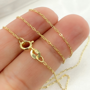 14k Solid Yellow Gold Smooth Cable Link Chain