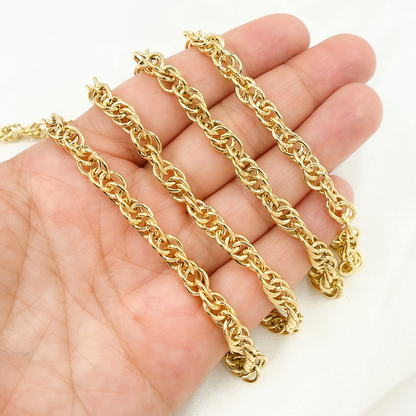 Gold Plated 925 Sterling Silver Rope Chain