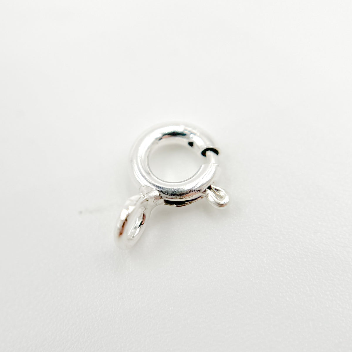 5MM White Sterling Silver Spring Ring Clasp