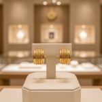 Load image into Gallery viewer, 15850018990. 14K Solid Gold Ribbed Hollow Hoop Earrings