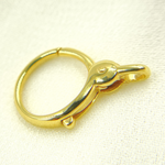 Load image into Gallery viewer, Gold Plated 925 Sterling Silver Round Trigger Clasp 23x16mm. 239
