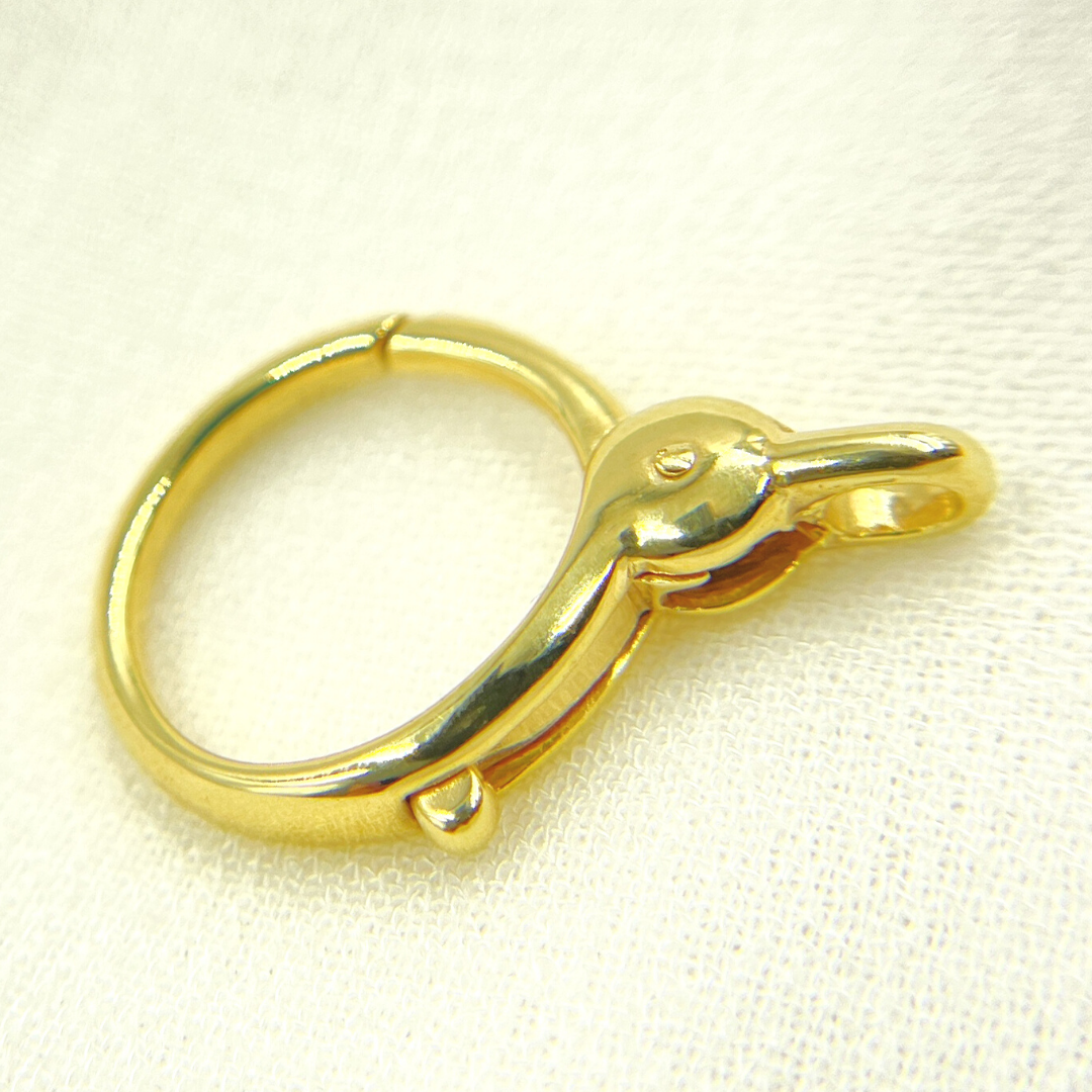 Gold Plated 925 Sterling Silver Round Trigger Clasp 23x16mm. 239
