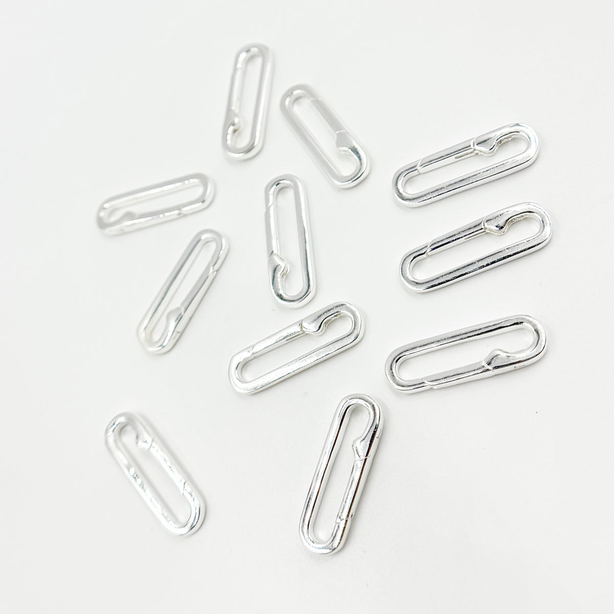 20MM White Sterling Silver Oval Clasp