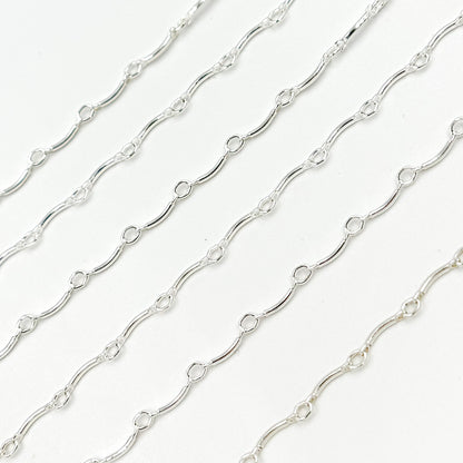 Sterling Silver Bar and Oval Link Chain