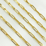 Load image into Gallery viewer, Gold Plated 925 Sterling Silver Diamond Cut Paperclip Chain. Z1GP
