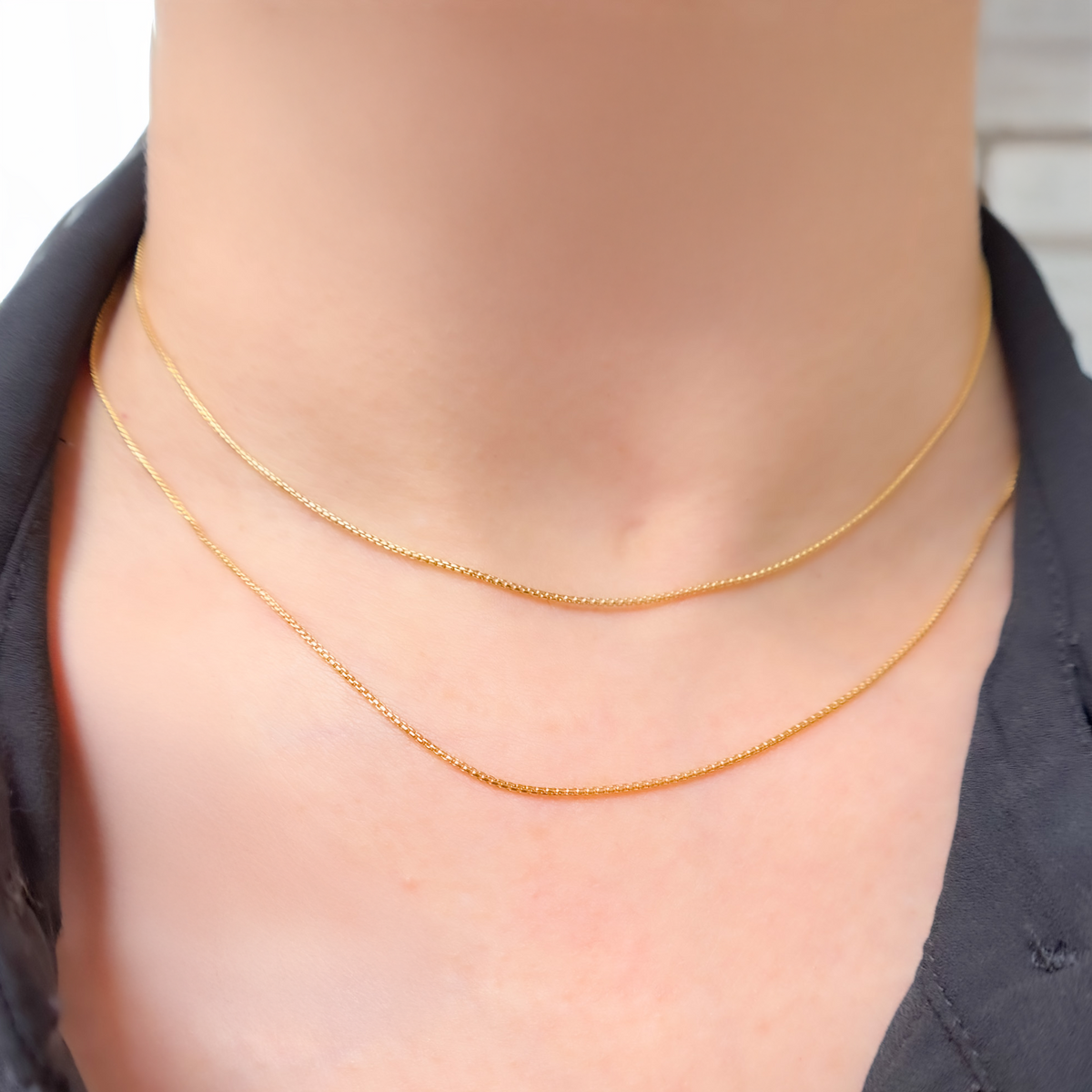 14k Gold Filled Box Finished Necklace