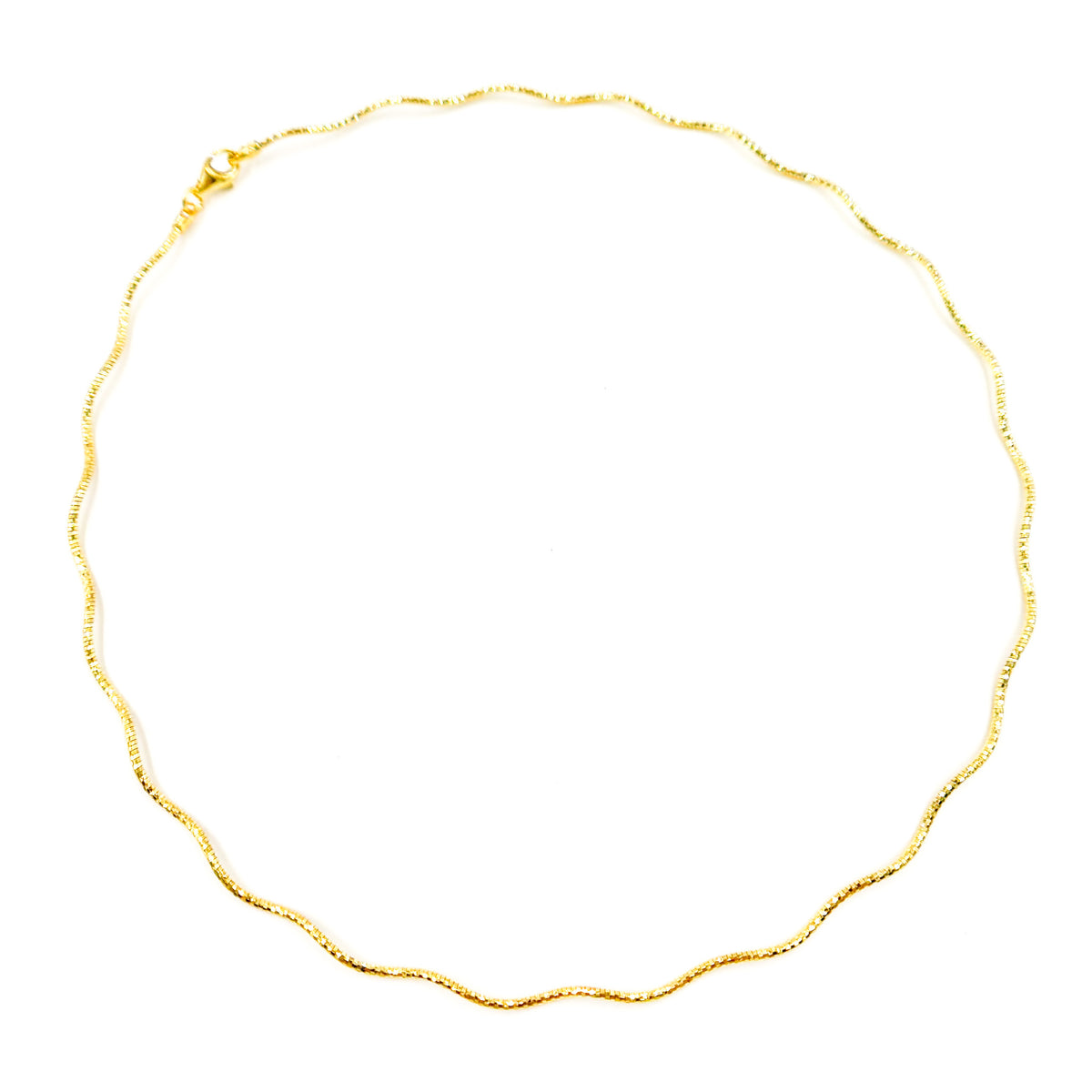 Sterling Silver Gold Plated Snake Omega Necklace