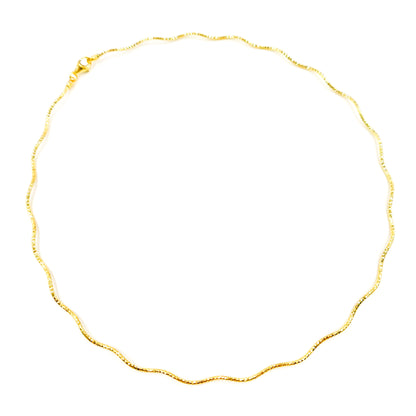 Sterling Silver Gold Plated Snake Omega Necklace