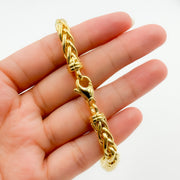 TRE002Bracelet. 14K Solid Gold Hollow Rope Bracelet