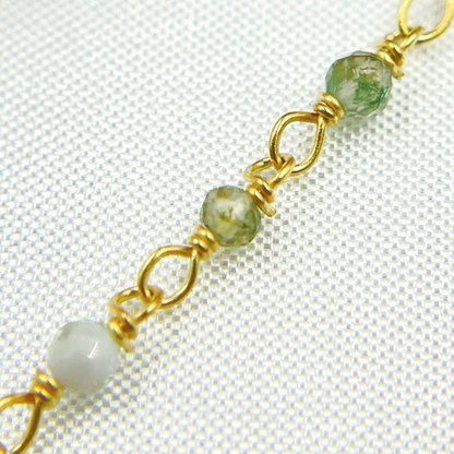 Green Agate Wire Wrap Chain