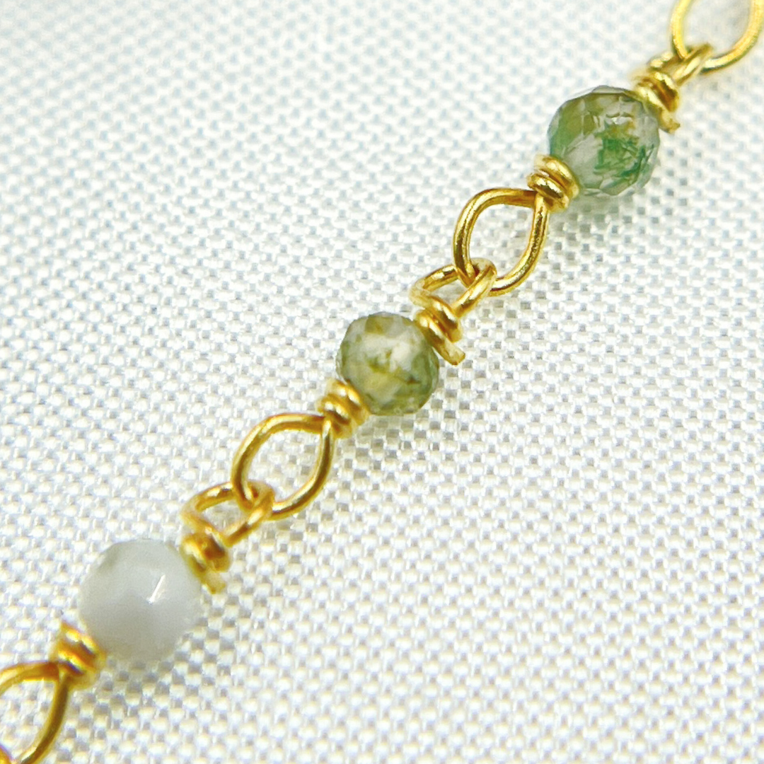 Green Agate Wire Wrap Chain. AG2