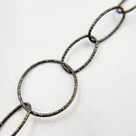 Load image into Gallery viewer, Black Rhodium Sterling Silver Diamond Cut Round and Oval Link Chain