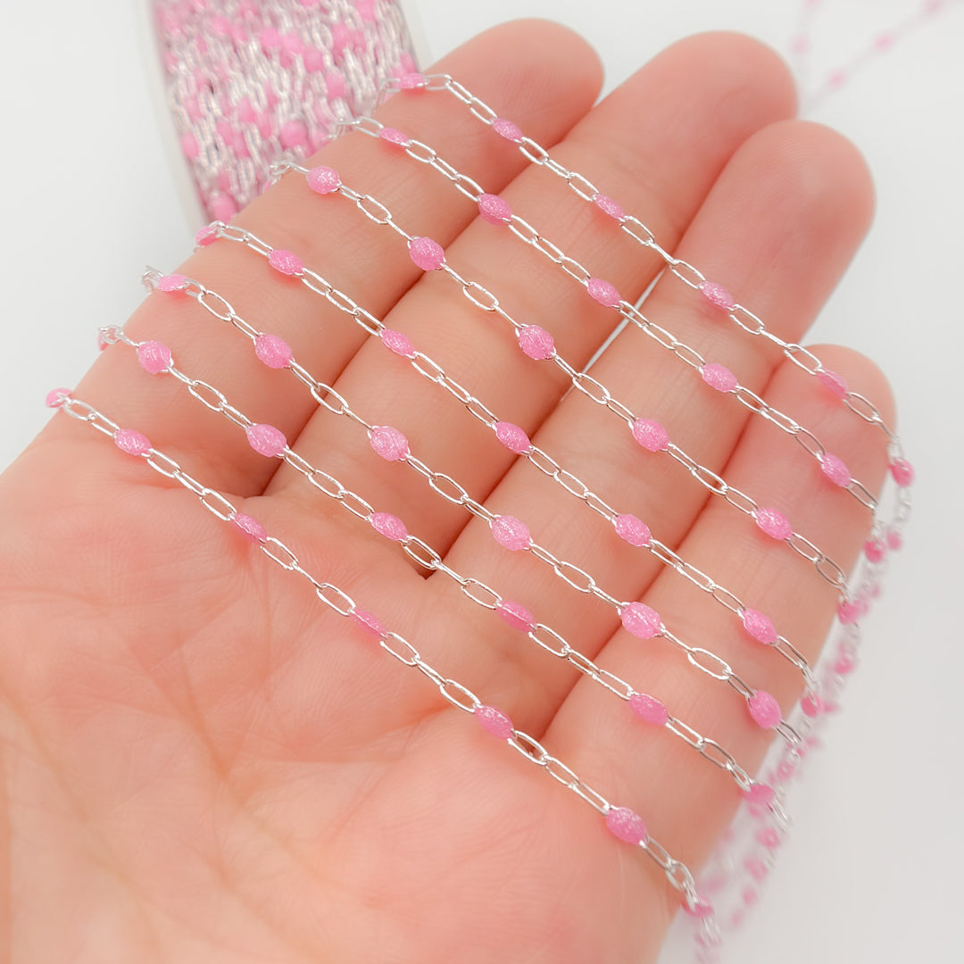 Sterling Silver Enamel Satellite Chains