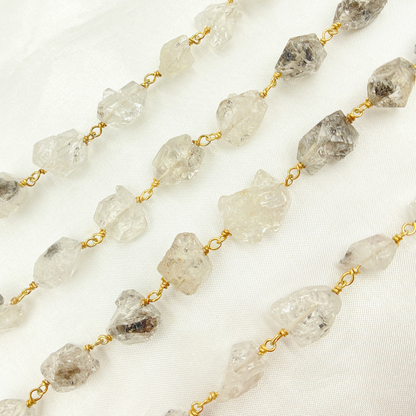 Diamond Quartz Gold Plated Wire Chain