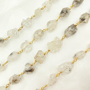 Diamond Quartz Gold Plated Wire Chain